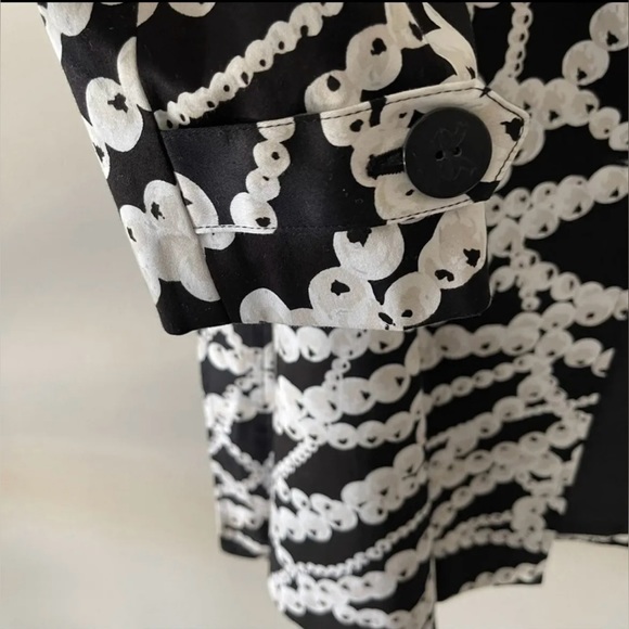 Women Midi Belted Black and White Trench Coat Jacket Blazer - Picture 12 of 14